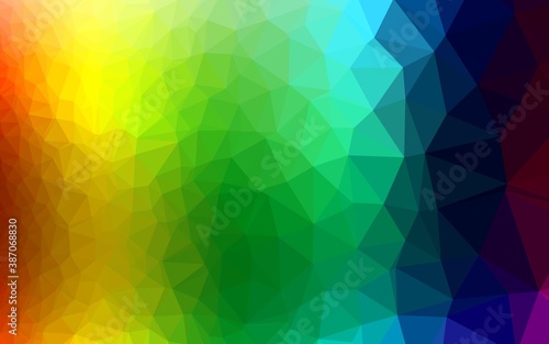 Light Multicolor  Rainbow vector triangle mosaic cover.