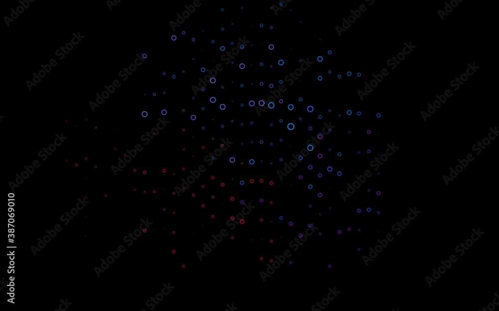 Dark Blue, Red vector pattern with spheres.