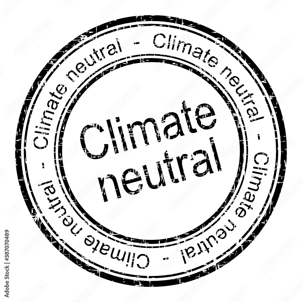 Climate neutral rubber stamp - illustration
