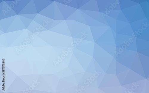 Light BLUE vector shining triangular template.