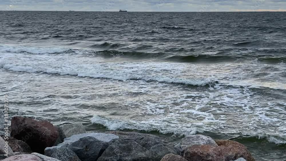 Ocean Waves Crashing On The Rocky Coast. - zoom out Ocean Waves Crashing On The Rocky Coast. - zoom out