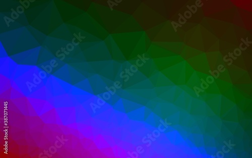 Dark Multicolor  Rainbow vector blurry triangle pattern.