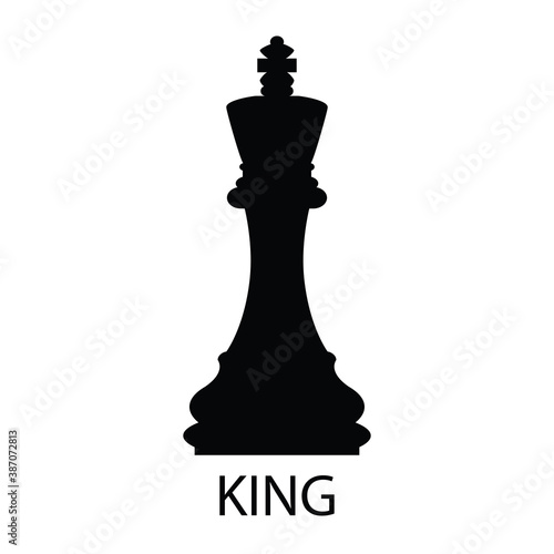 Chess piece king. Silhouette of a chess piece. Vector illustration isolated on a white background for design and web.