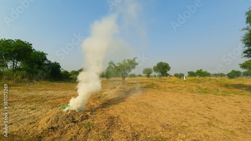 air pollution due to burning agriculture waste in fields