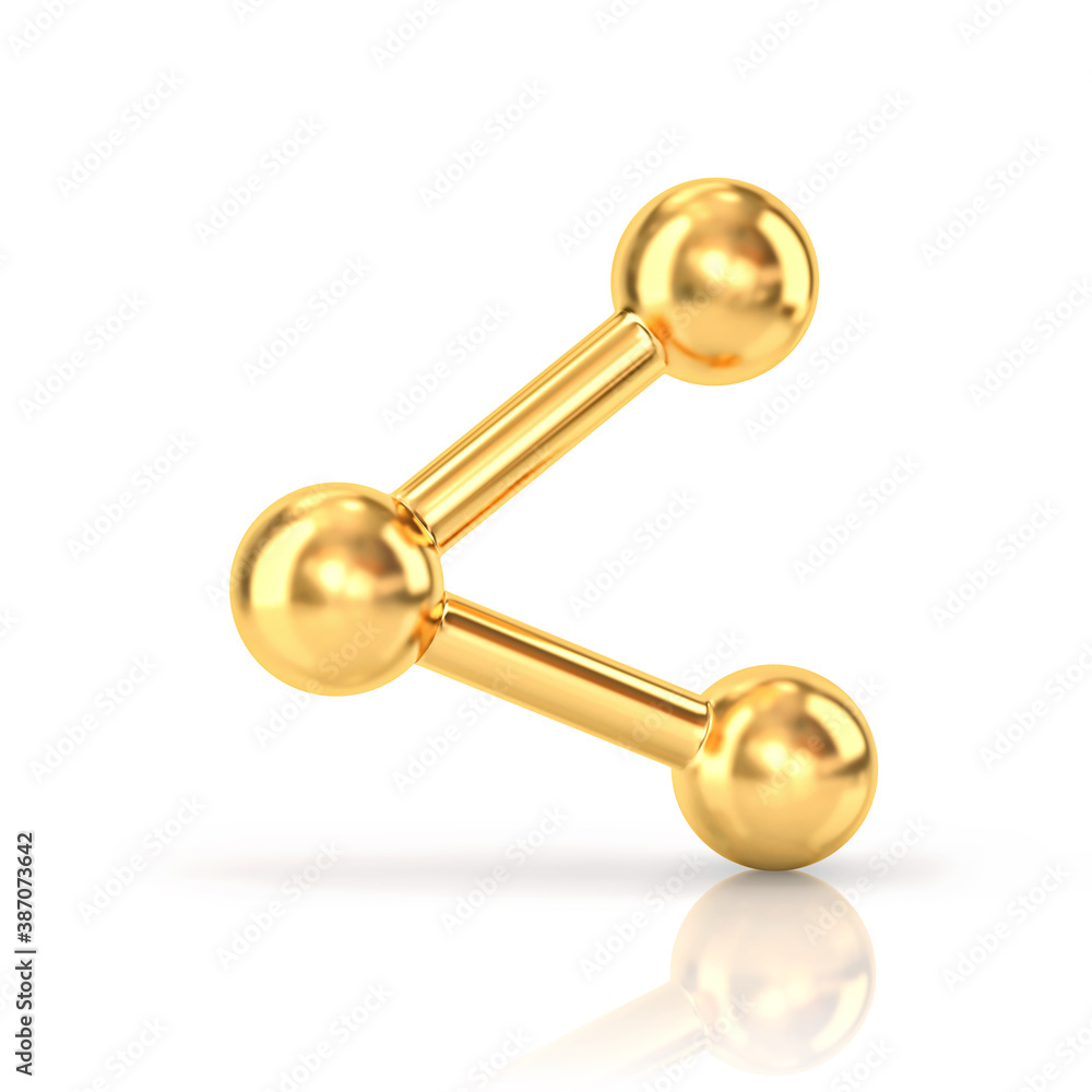 Goldenl share symbol isolated on white. Clipping path included