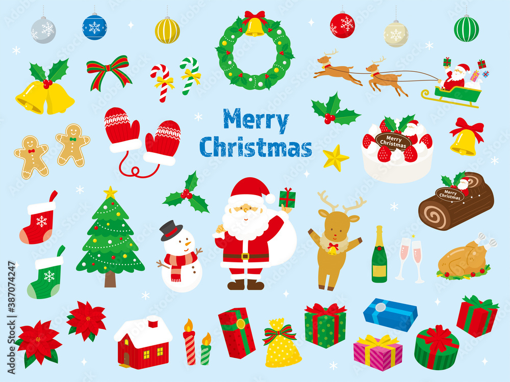 クリスマスのベクターイラストアイコンセット クリスマスのベクターイラストアイコンセット