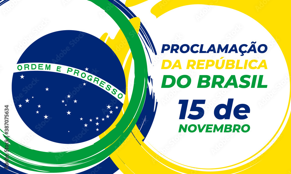 15 de novembro proclamacao da republica, Brasil) November 15 proclamation  of the republic, Brazil Stock Vector