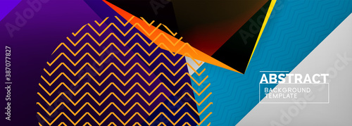 Low poly 3d geometric shapes, minimal abstract background. Vector illustrations for covers, banners, flyers and posters and other