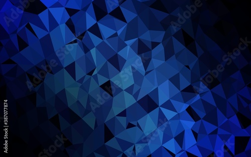 Dark BLUE vector polygon abstract backdrop.