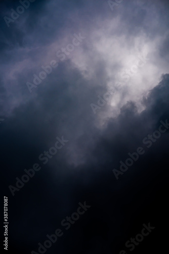 Thick dark clouds obscured the shade of the sunlight, vertical layout