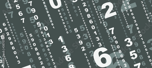 background with numbers in rhythmic dimensions.	