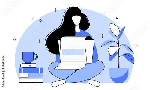Blog creation concept illustration. Media creator and freelance article writer, blog copywriter and content creator. suitable for web design, banner, mobile app, landing page.