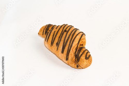 pastries with chocolate close-up. on white background