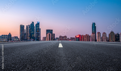 Road ground and modern architectural landscape skyline of Chinese city © 昊 周