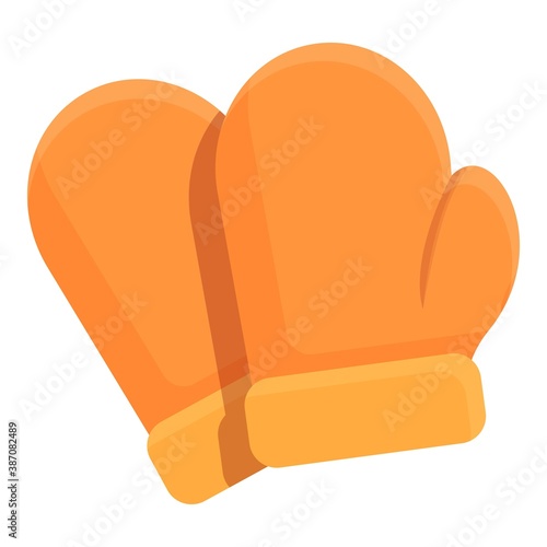 Cozy home kitchen gloves icon. Cartoon of cozy home kitchen gloves vector icon for web design isolated on white background