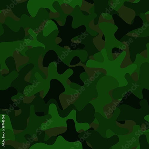 Green camouflage pattern background seamless vector illustration