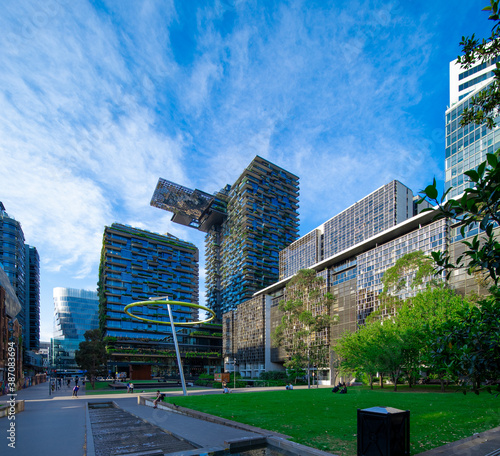Photography Apartment block in Sydney NSW Australia with hanging gardens and plants on exter