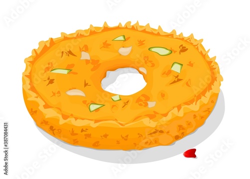 ghevar,ghewar Indian Sweets or Mithai Food Vector