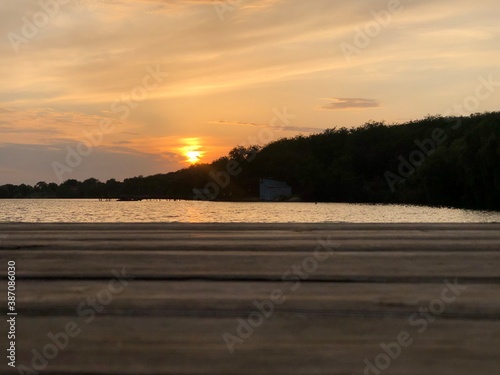 sunset over the river