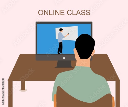 designs about people doing online classes