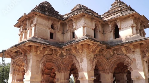 Ancient Indian temple in the city of Hampi, a UNESCO heritage site