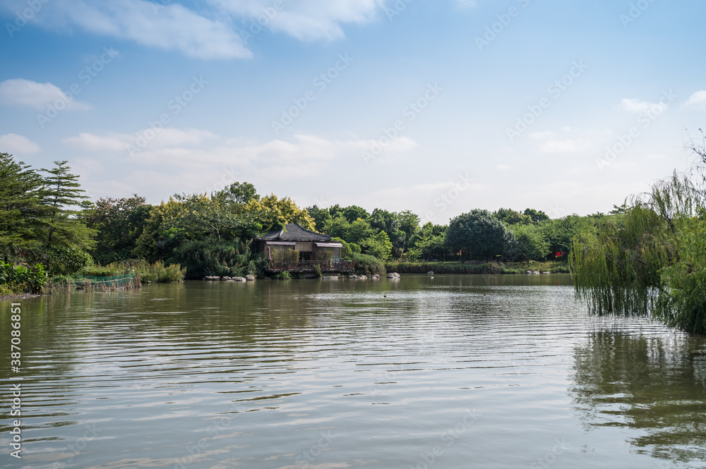 Obraz premium Landscape by the lake in the park