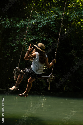 person on a swing