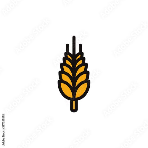 wheat logo vector illustration ,line art design