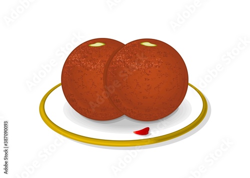 Gulab jamun Indian Sweets or Mithai Food Vector photo