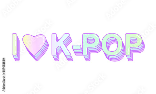 Obraz na plátně Lettering I love k-pop on a white background