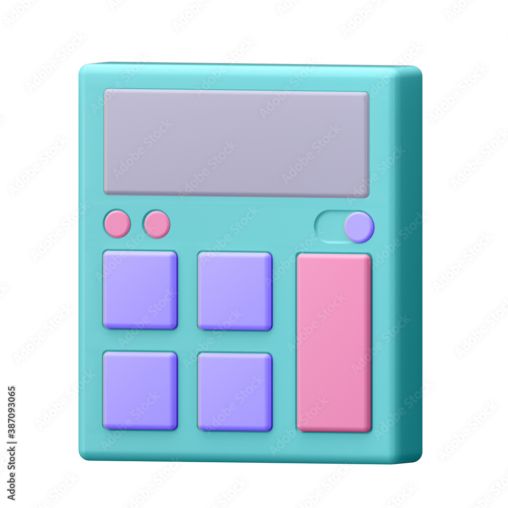 3d illustration. Calculator in cartoon style not white background. 3d illustration. Calculator in cartoon style not white background.