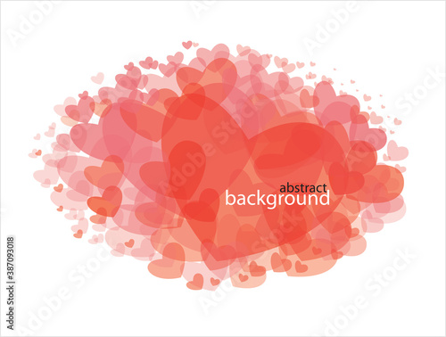 Abstract romantic background with decorative hearts. Valentine's Day card with copy space for your text. 