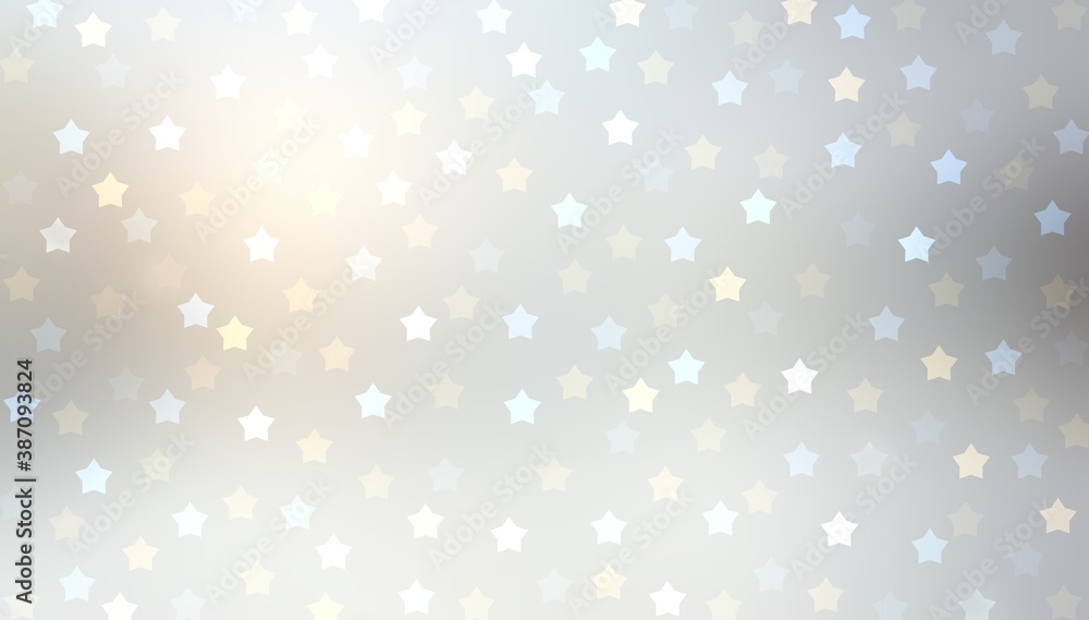 Holiday stars on light silver winter landscape blur background. Glowing abstract illustration. Holiday stars on light silver winter landscape blur background. Glowing abstract illustration.