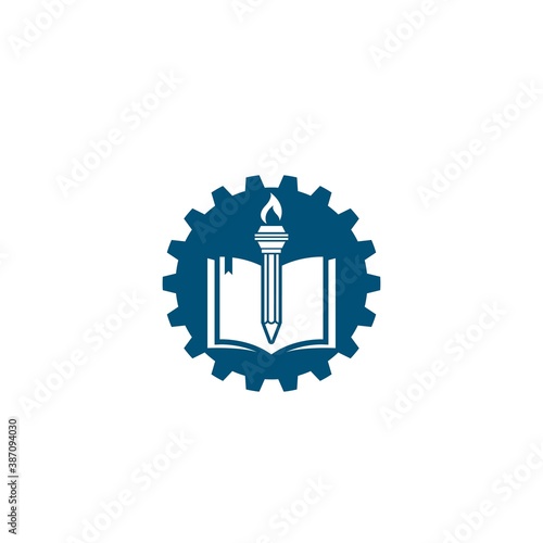 education pencil  torch icon  illustration vector