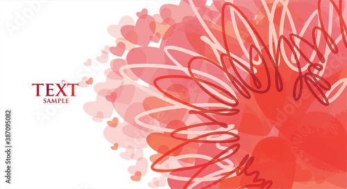 Abstract romantic background with decorative hearts. Valentine's Day card with copy space for your text. 