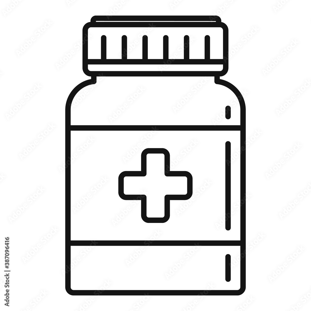 Obraz premium Dose capsule jar icon, outline style