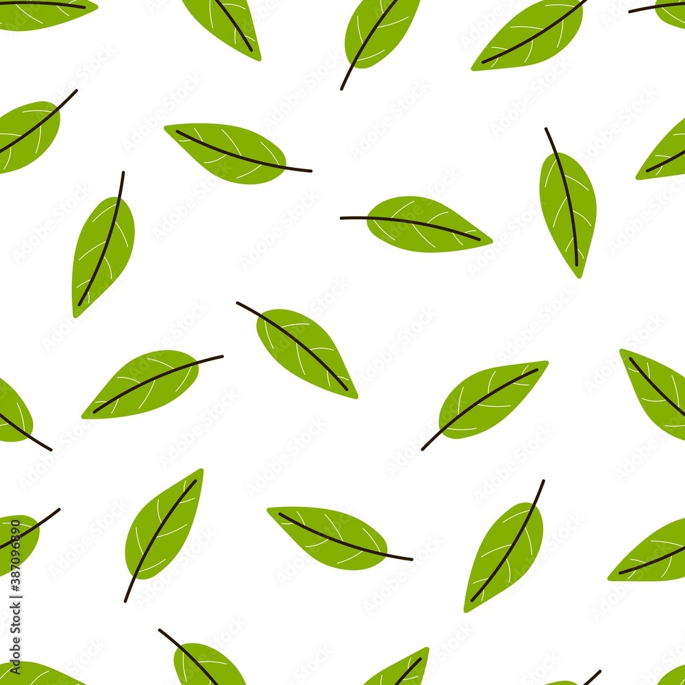seamless pattern with leaves. vector flat style. hand drawing. design for fabric, textile, print, wrapper seamless pattern with leaves. vector flat style. hand drawing. design for fabric, textile, print, wrapper