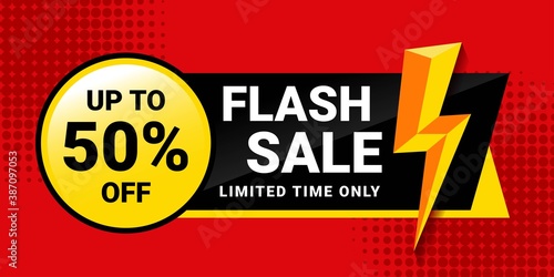 Flash Sale banner template design. Flash sale poster. Vector illustration.