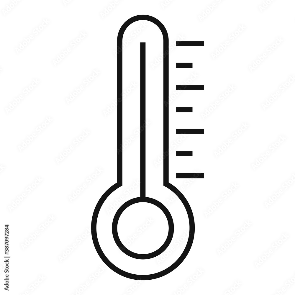 High summer temperature icon, outline style High summer temperature icon, outline style