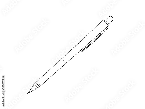 インクで描いたようなシャープペンシルの線画
