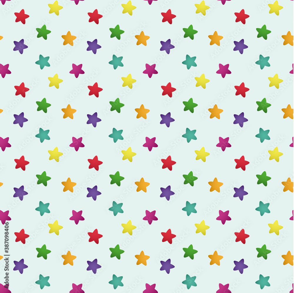Seamless background with colorful star