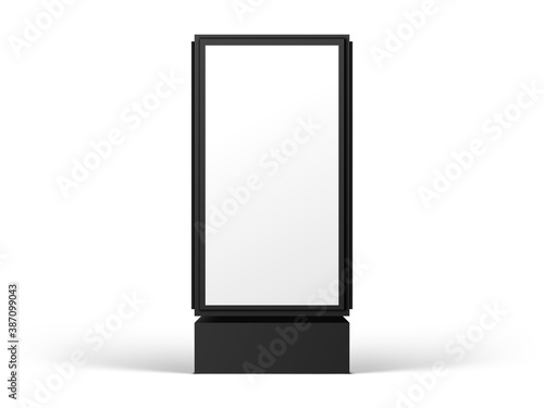 Vertical street poster billboard mockup for advertising, front view, isolated on white background. Vector realistic illustration