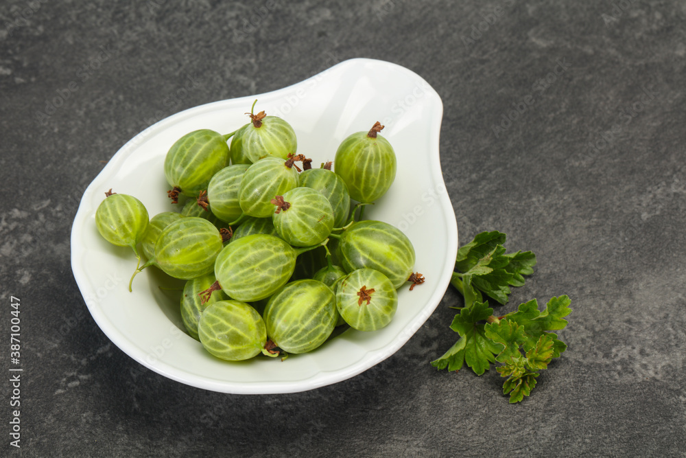 Fresh ripe green sweet gooseberry Fresh ripe green sweet gooseberry