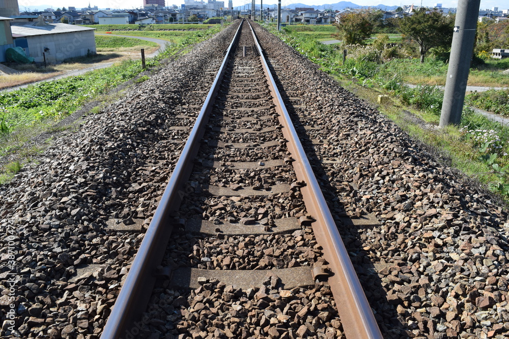 Naklejka premium 鉄道線路 羽越本線