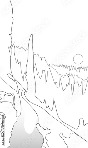Coloring of a path through the forest in the mountains