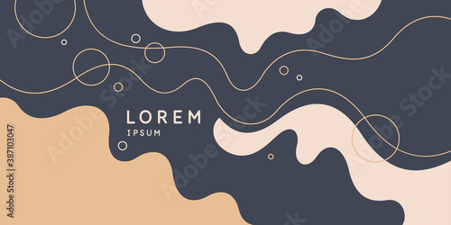 Trendy abstract background. Composition of amorphous forms and lines.