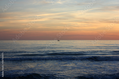 Ships in the ionian sea near the tuscany coast