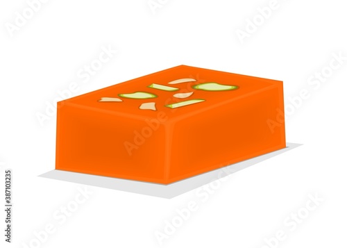 Halwa Indian Sweets or Mithai Food Vector photo