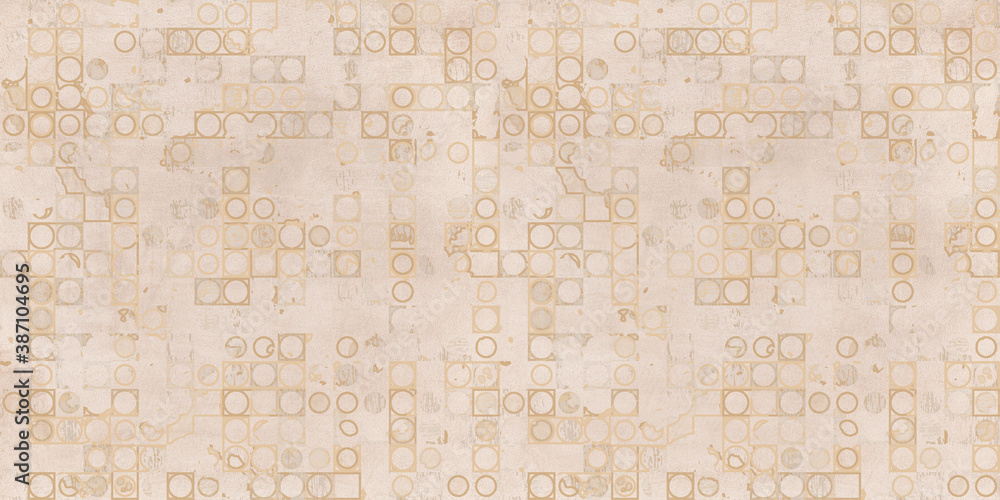 3d rendering Vintage Wall Decor Pattern , Large Tile Marble texture background with high resolution for ceramic digital wall tiles pattern, web, floor, wallpaper beige