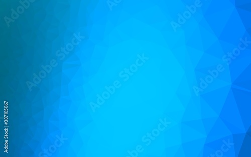 Light BLUE vector shining triangular template.